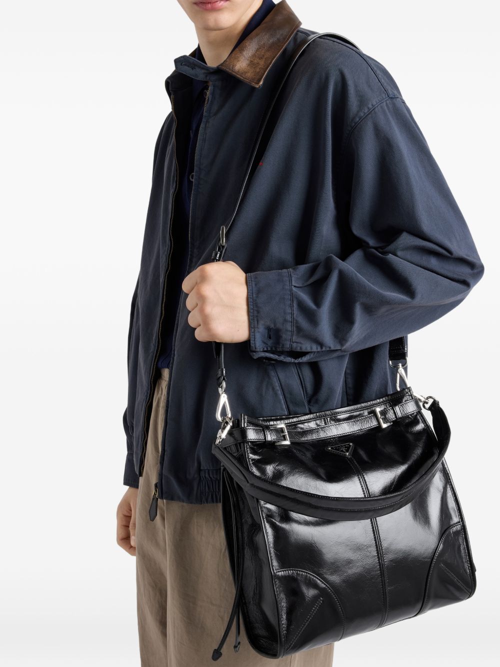 Prada Men Leather Crossbody Bag PRADA