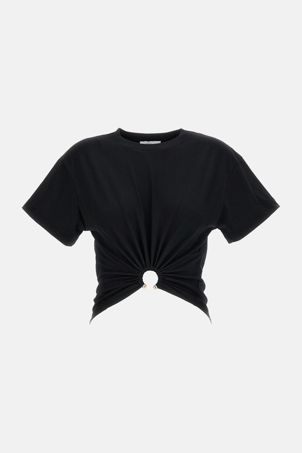 Rabanne Women Black T-Shirt With Piercing PACO RABANNE