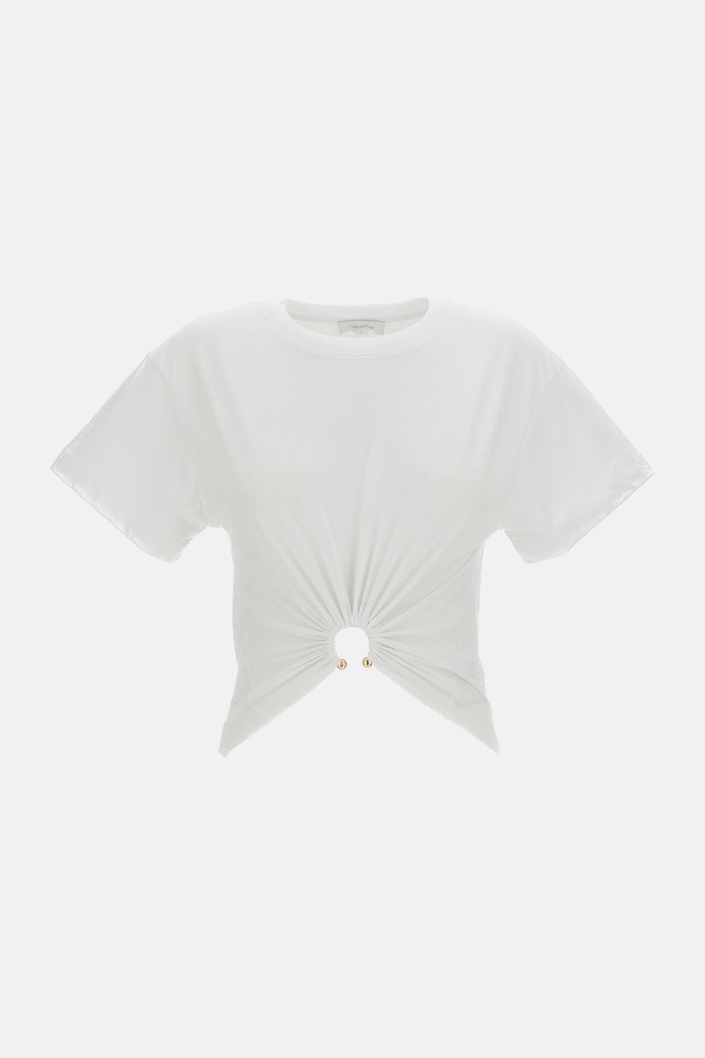 Rabanne Women Withe T-Shirt With Piercing PACO RABANNE