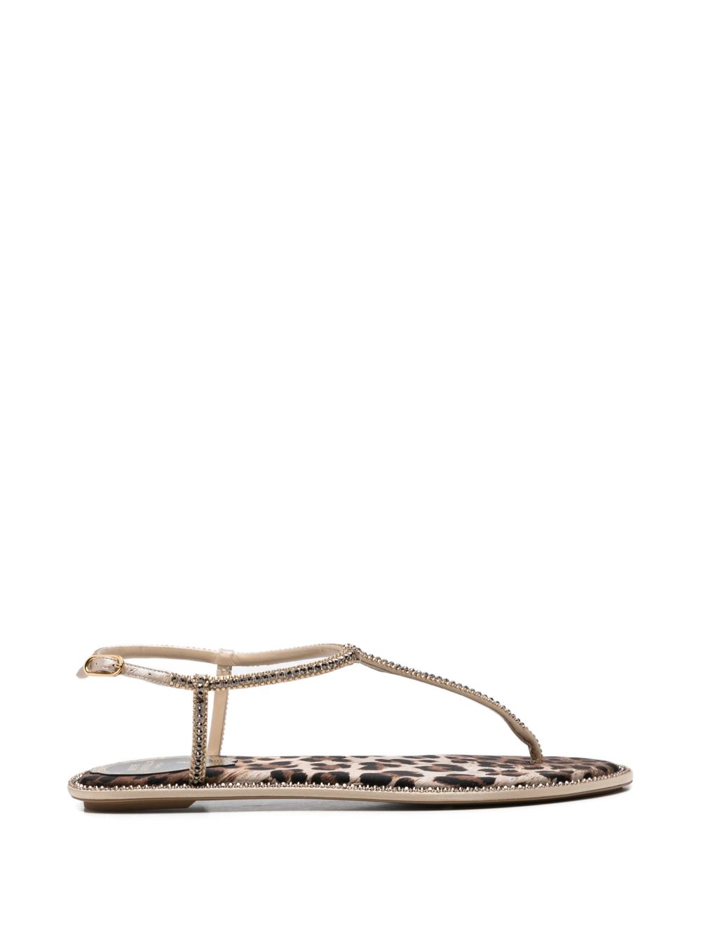 René Caovilla Women Diana Leather Flat Sandals RENE CAOVILLA