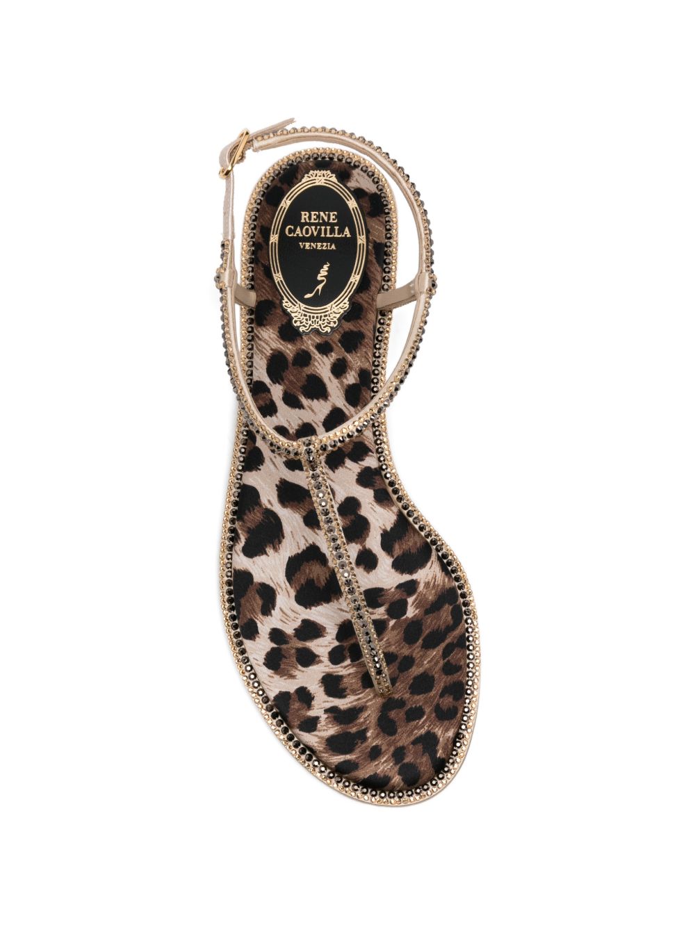 René Caovilla Women Diana Leather Flat Sandals RENE CAOVILLA