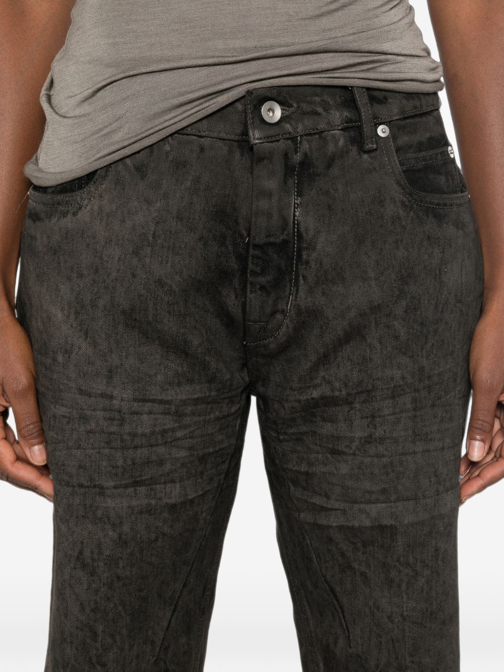 Rick Owens Women Denim Slim Bermuda Shorts RICK OWENS
