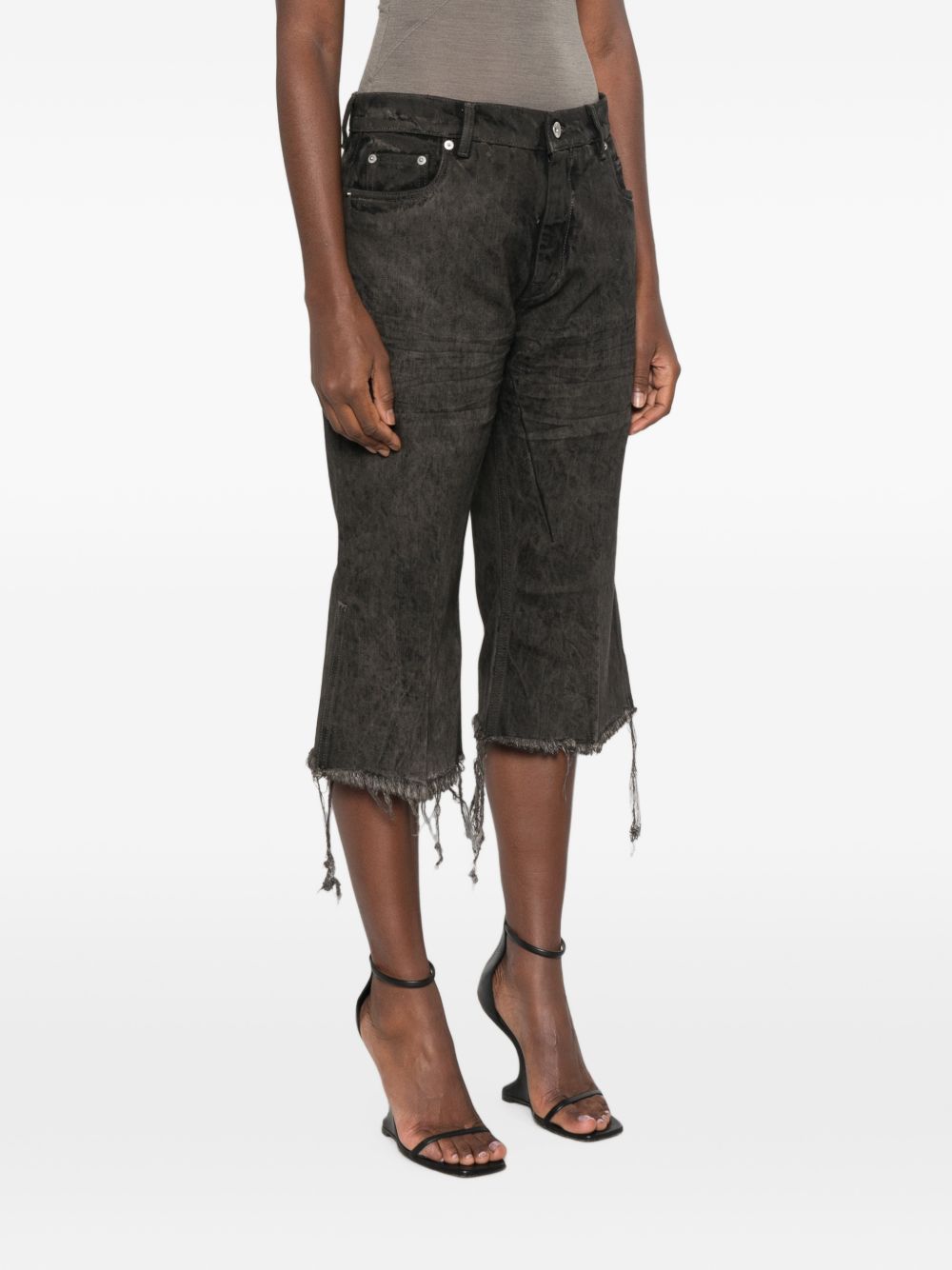 Rick Owens Women Denim Slim Bermuda Shorts RICK OWENS