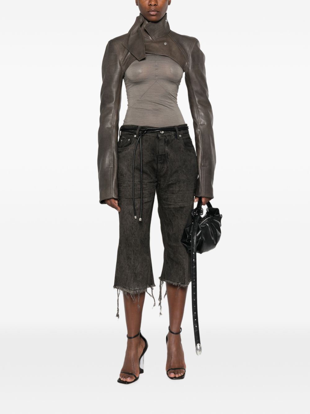 Rick Owens Women Denim Slim Bermuda Shorts RICK OWENS