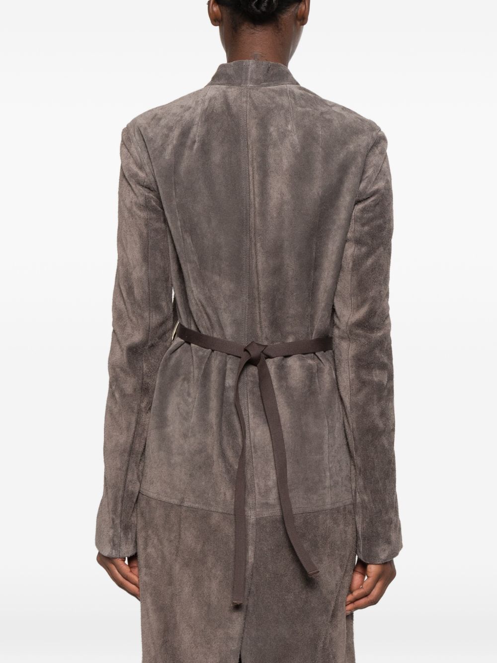 Rick Owens Women Leather Long Coat RICK OWENS
