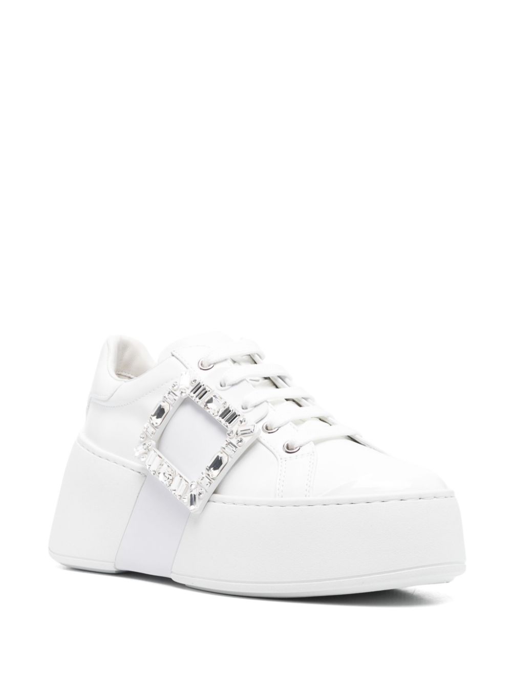 Roger Vivier Women Viv Skate High Strass Leather Sneakers