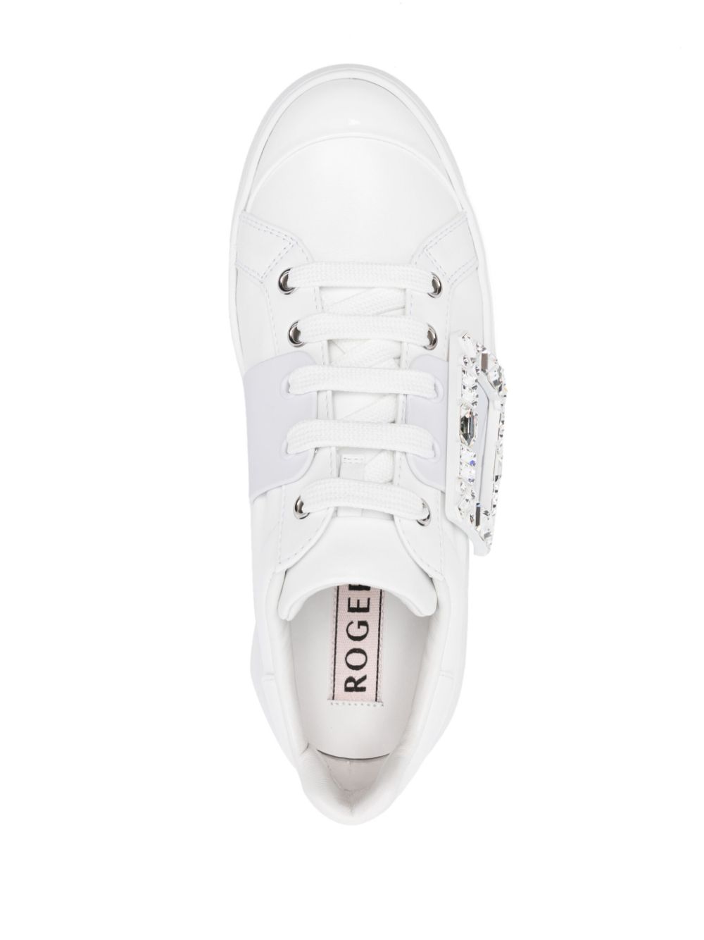 Roger Vivier Women Viv Skate High Strass Leather Sneakers