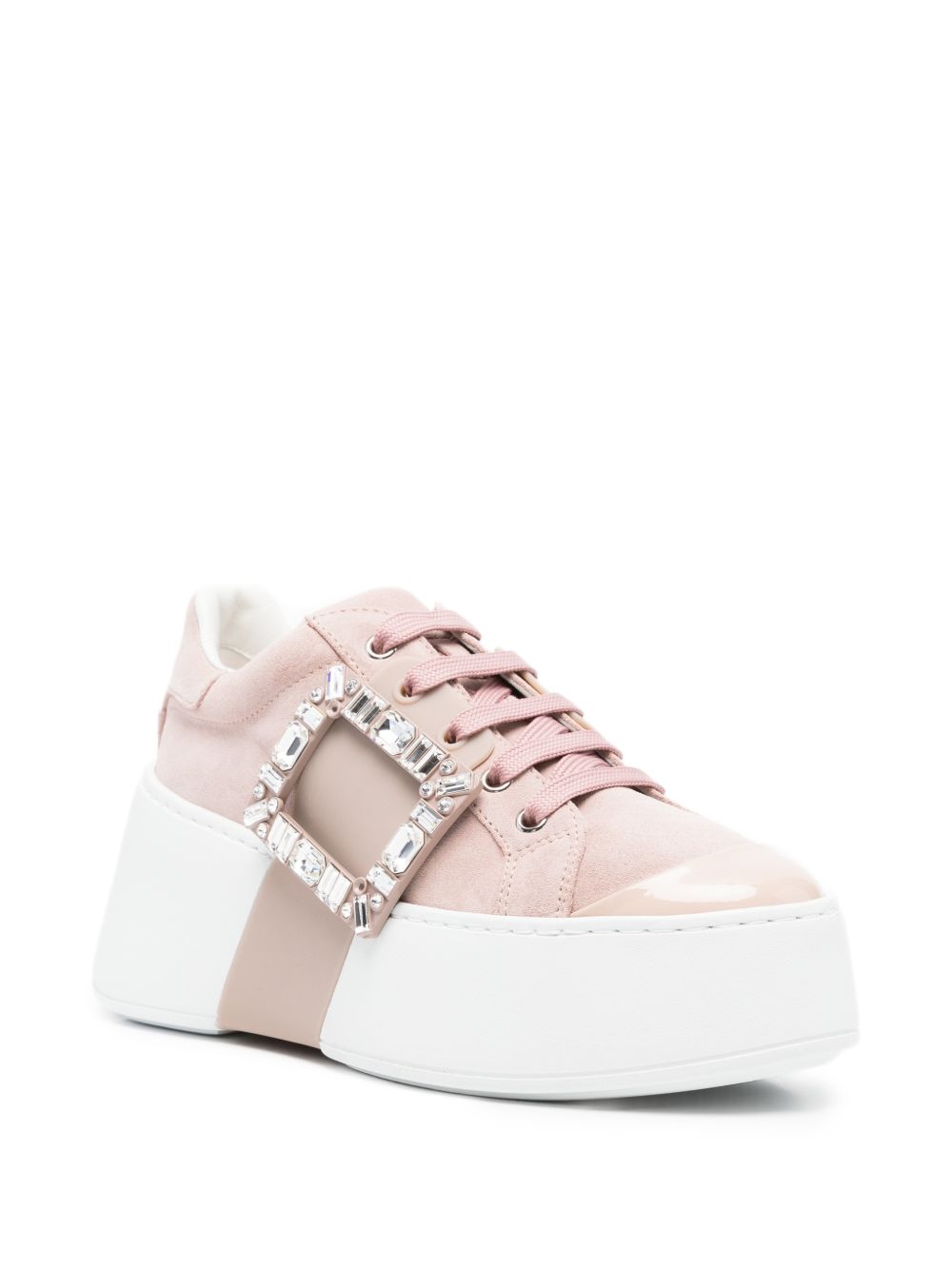 Roger Vivier Women Viv Skate High Strass Leather Sneakers ROGER VIVIER