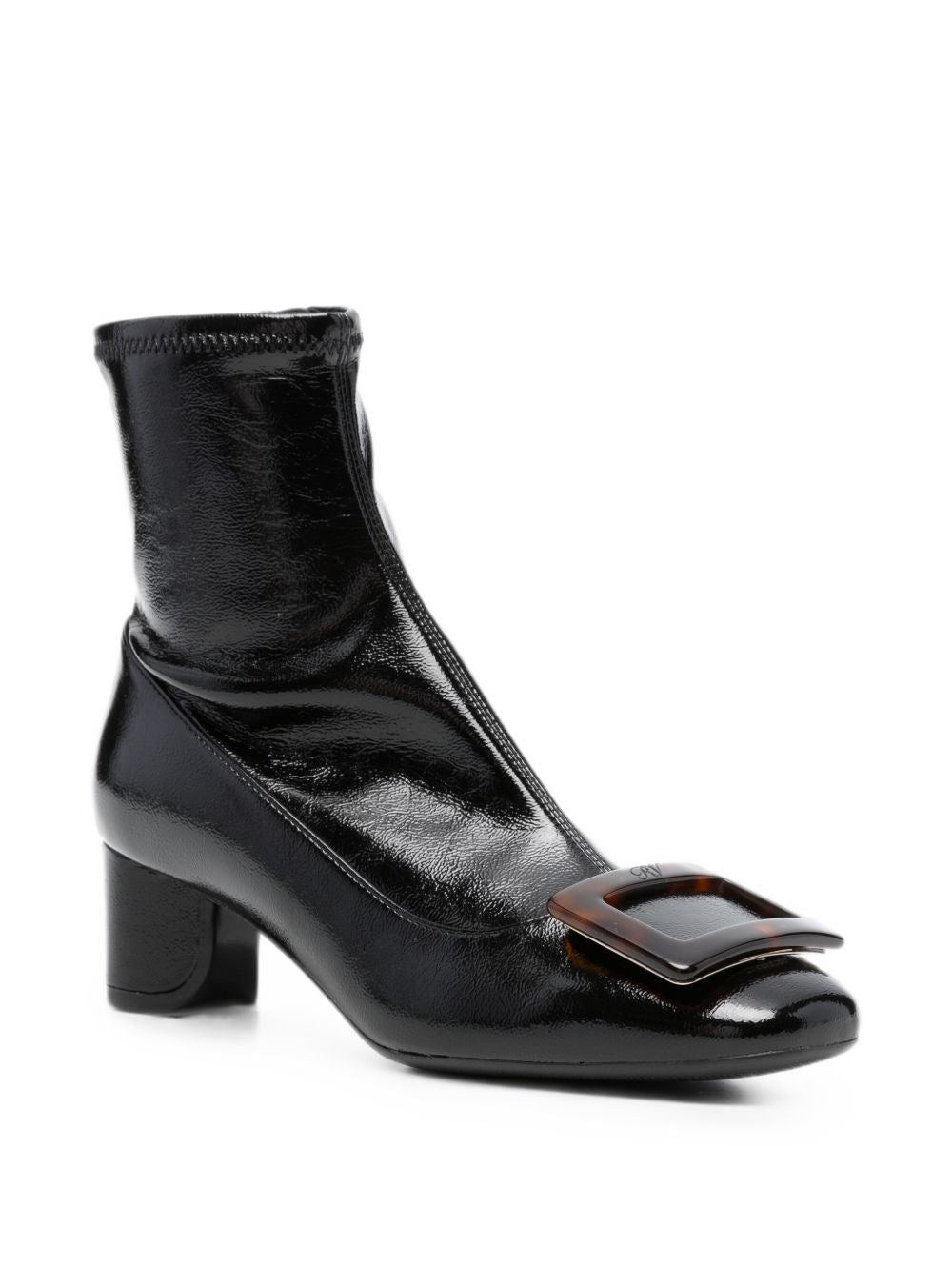 Roger Vivier Women Roundy Turtle Leather Boots ROGER VIVIER