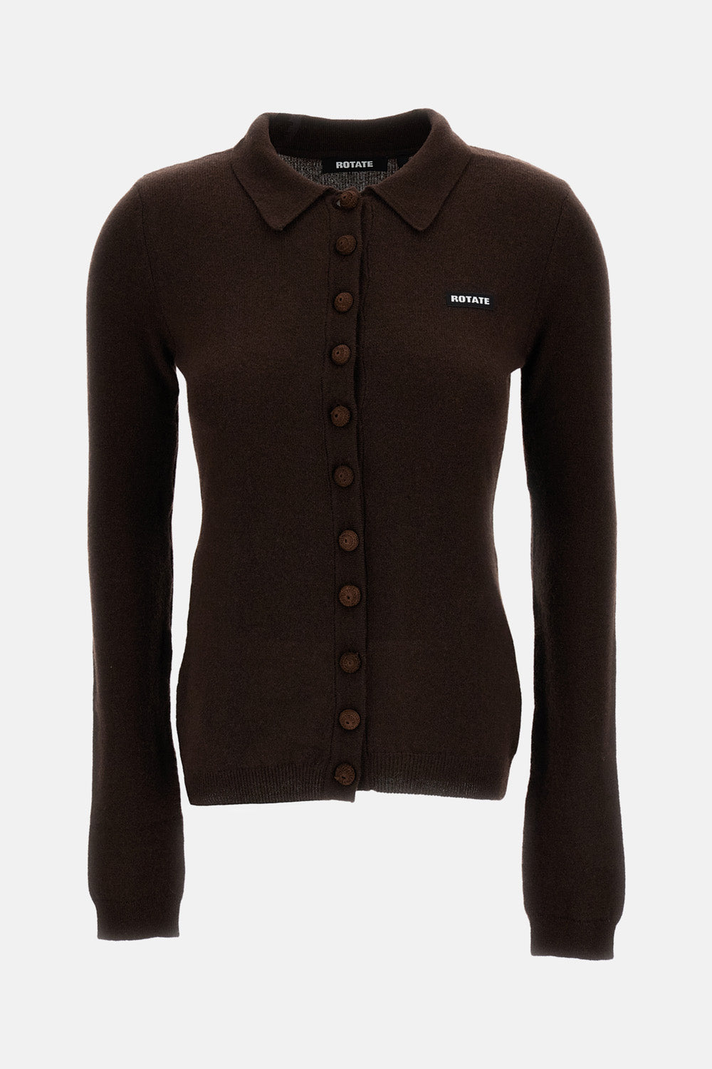 Rotate Women Knitted Wool-Cashmere Polo Shirt ROTATE