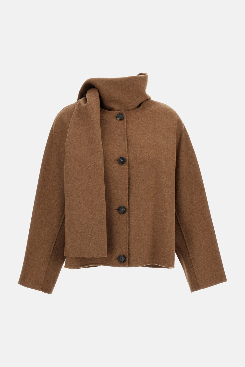 S Max Mara Women Cropped Double Pure Wool Drap Jacket With Scarf S MAX MARA