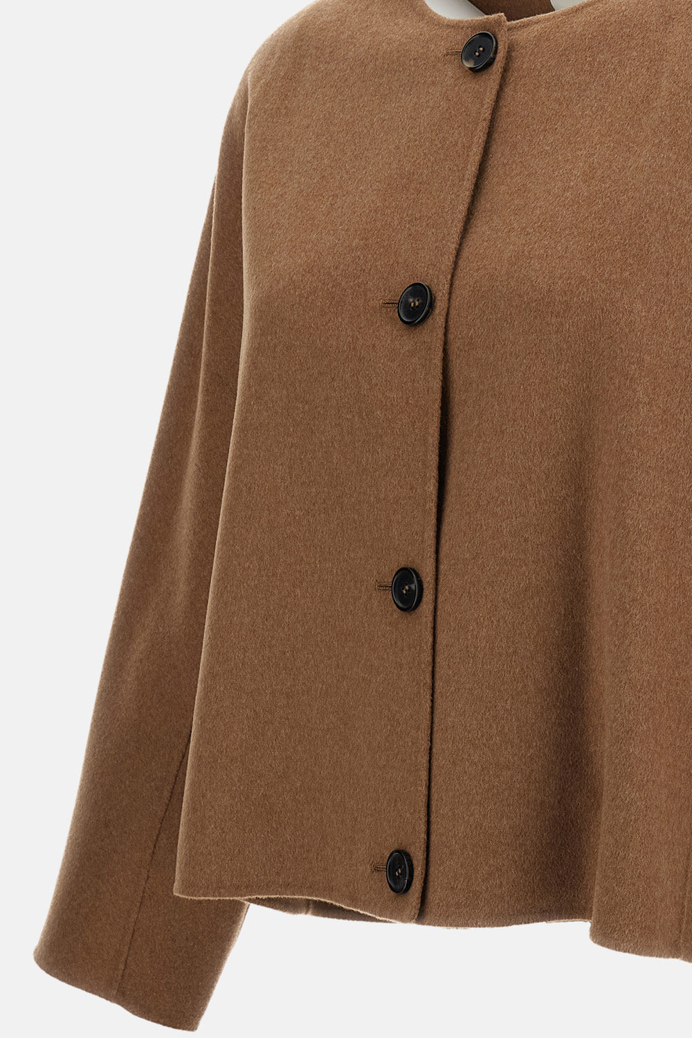 S Max Mara Women Cropped Double Pure Wool Drap Jacket With Scarf S MAX MARA