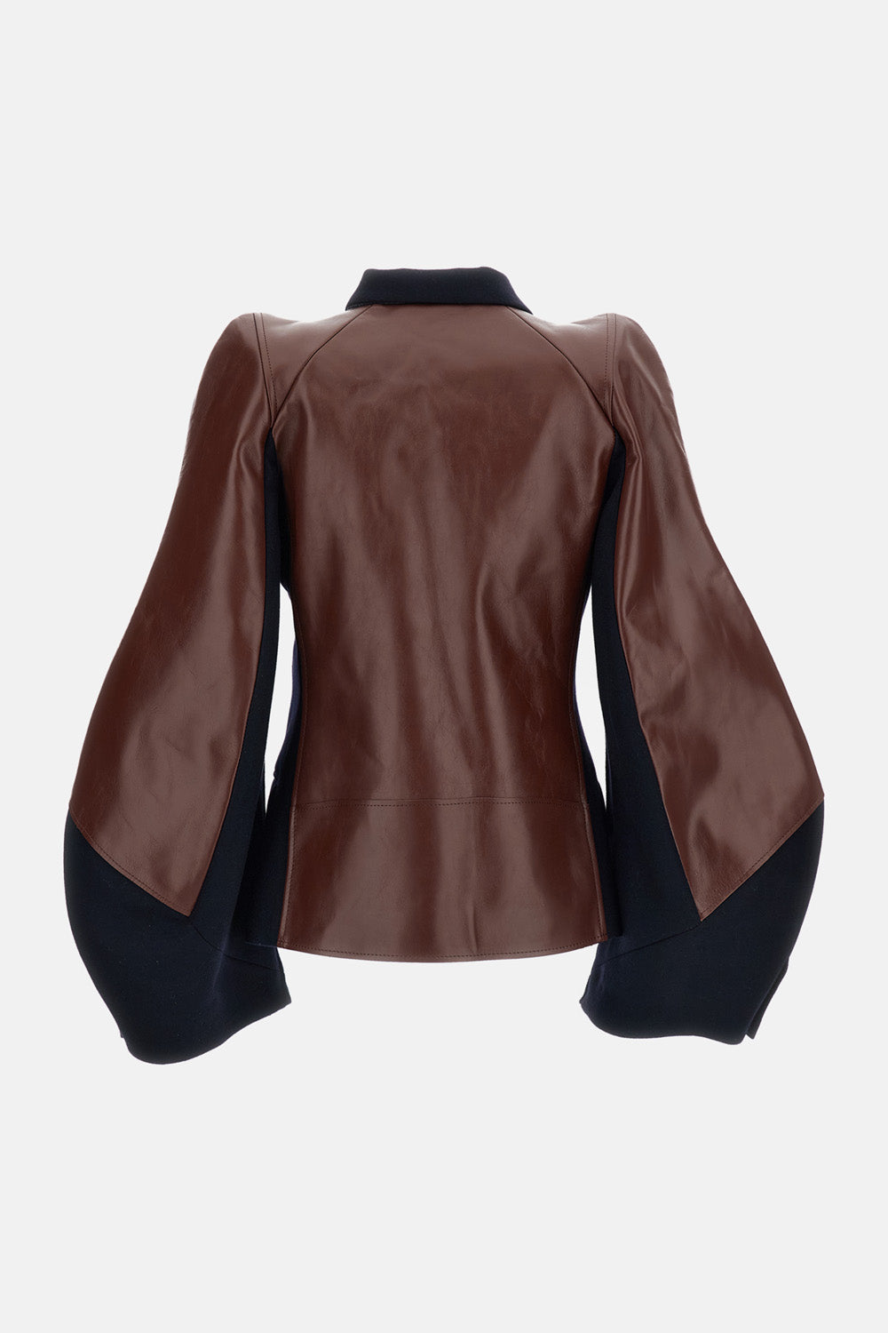 Sacai Women Leather X Wool Melton Jacket SACAI