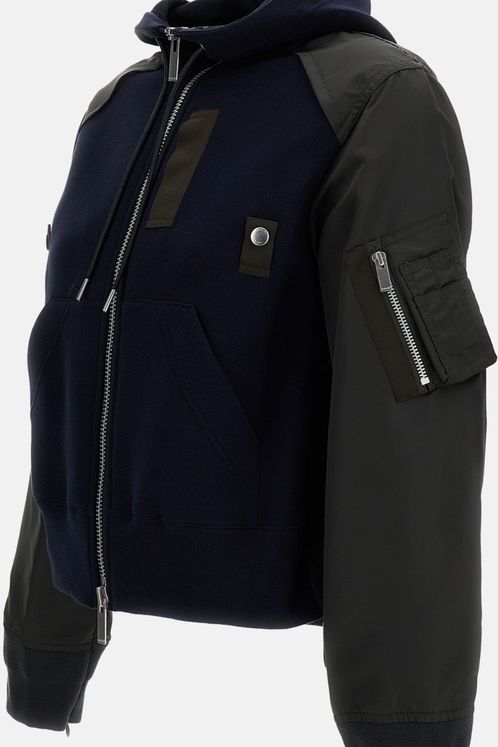 Sacai Women Sponge Sweat X Nylon Twill Hoodie SACAI