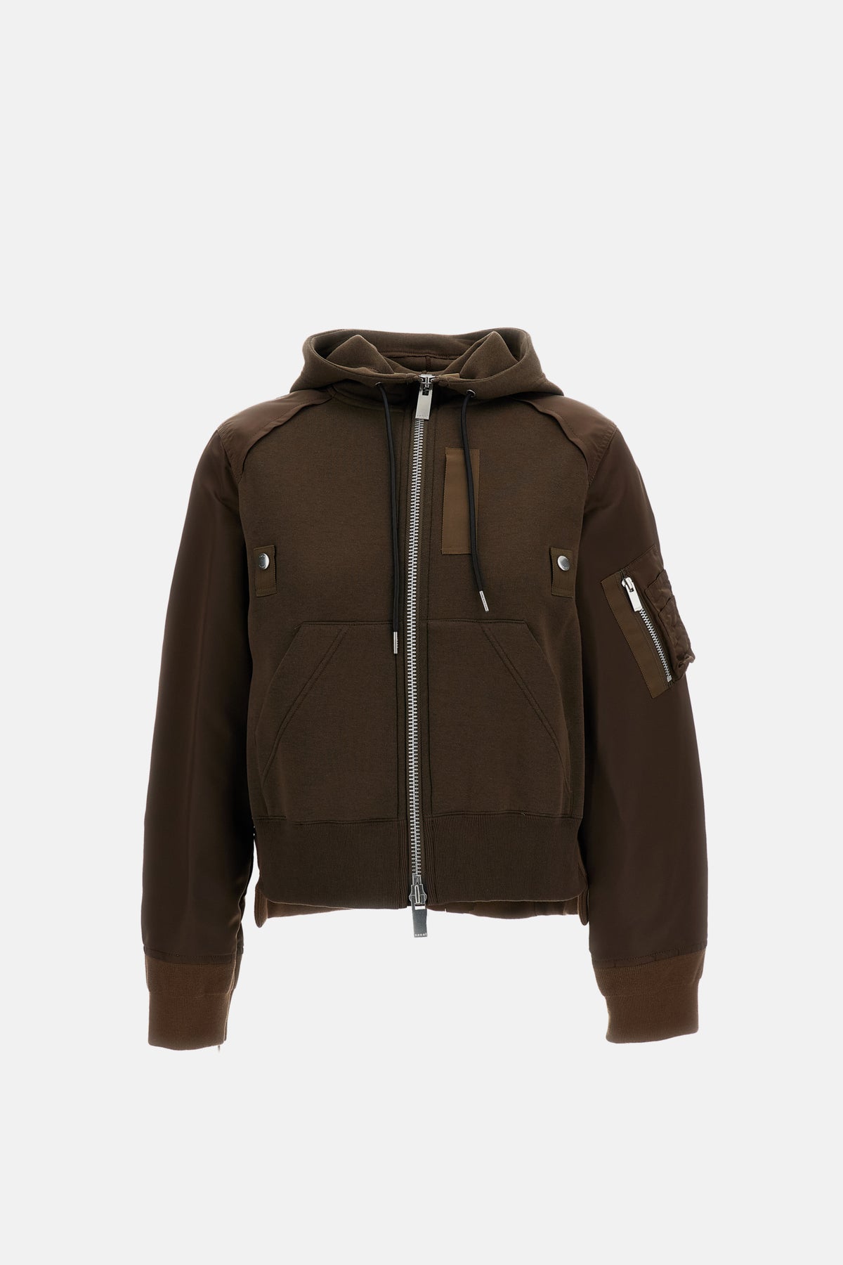 Sacai Women Sponge Sweat X Nylon Twill Hoodie SACAI