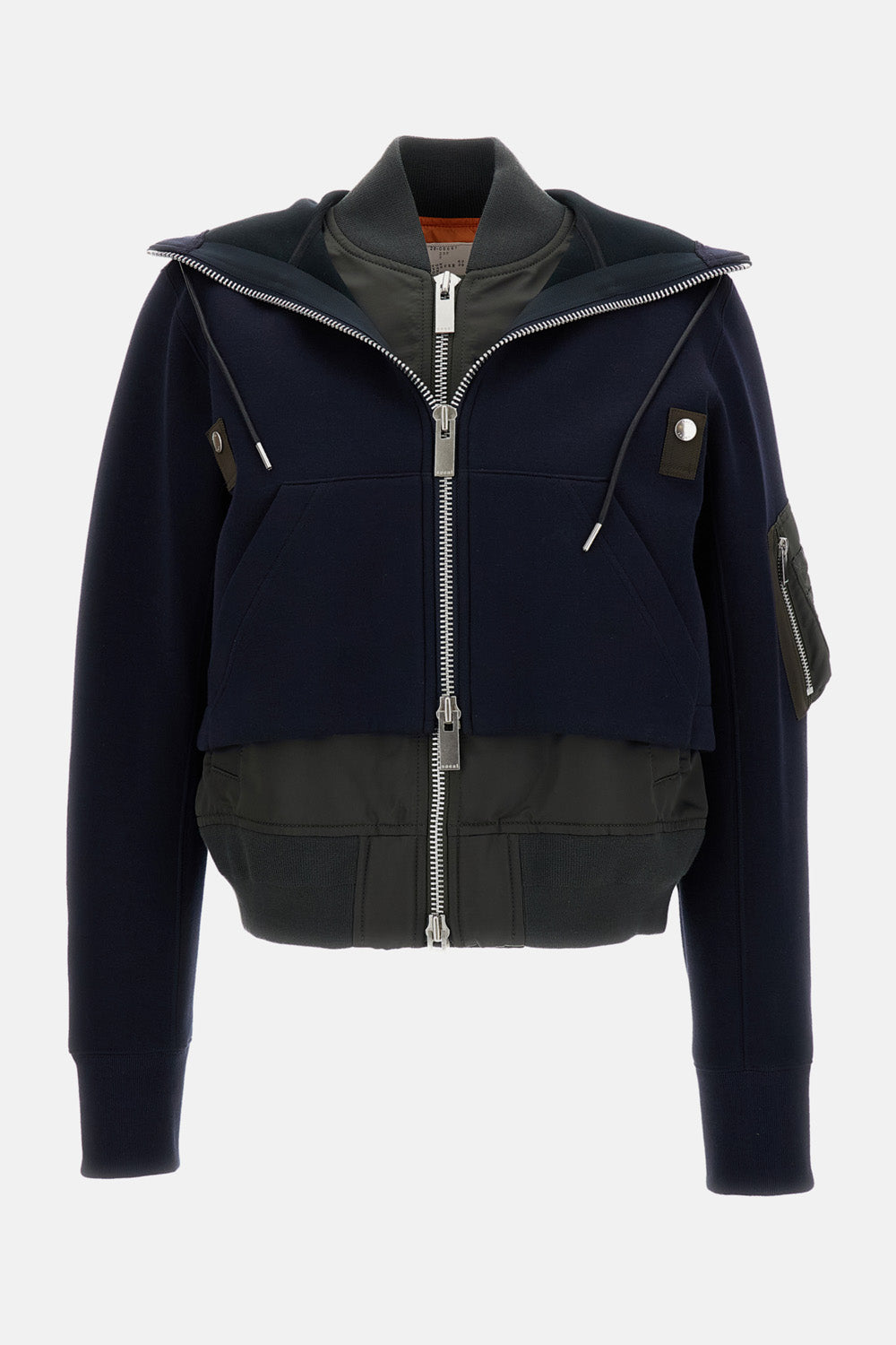 Sacai Women Bomber-Style Hooded Sweatshirt SACAI