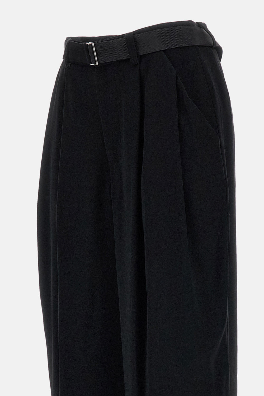 Sacai Women Wide Leg Crepe Back Satin Pants SACAI