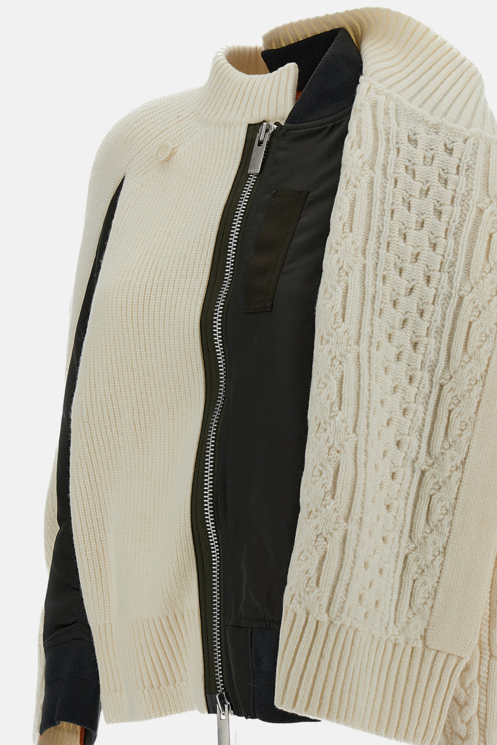 Sacai Women Nylon Twill X Wool Knit Blouson SACAI