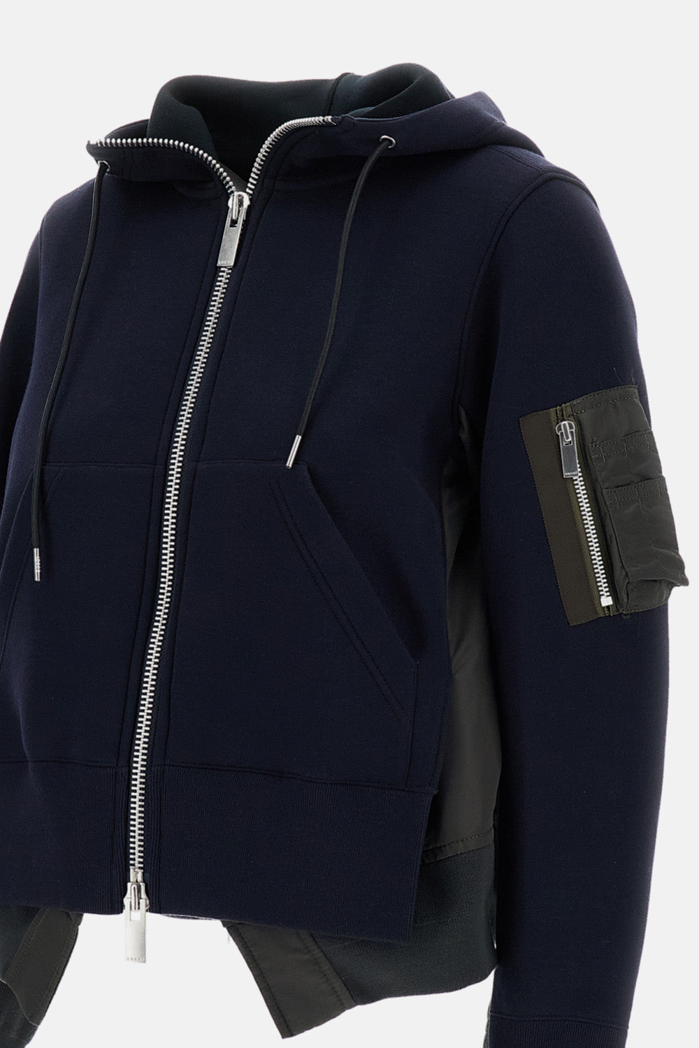 Sacai Women Sponge Sweat And Nylon Twill Hoodie SACAI
