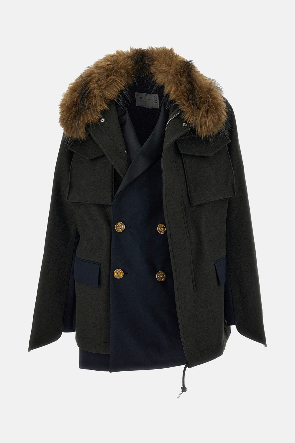 Sacai Women Wool Melton X Suiting Jacket SACAI