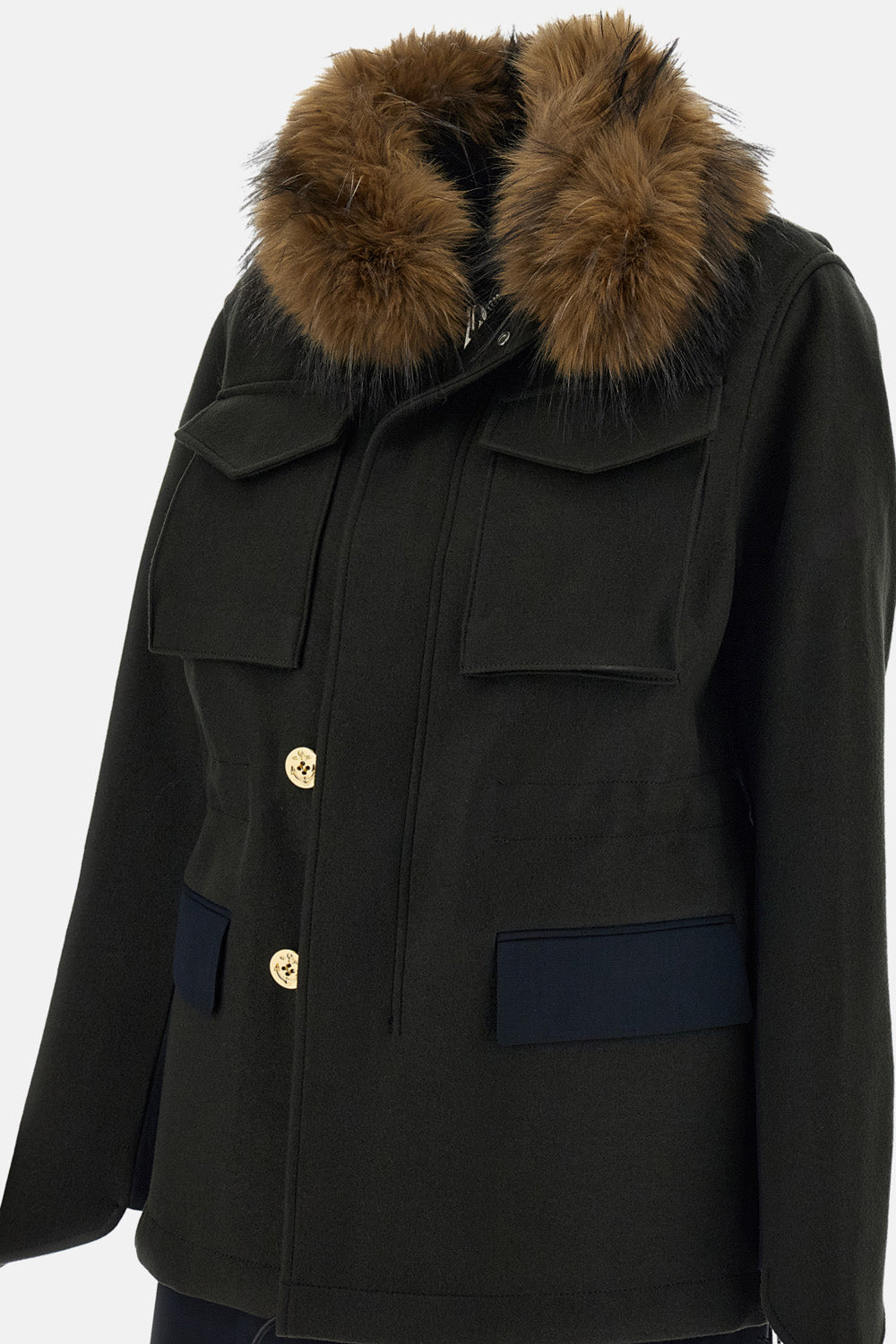 Sacai Women Wool Melton X Suiting Jacket SACAI