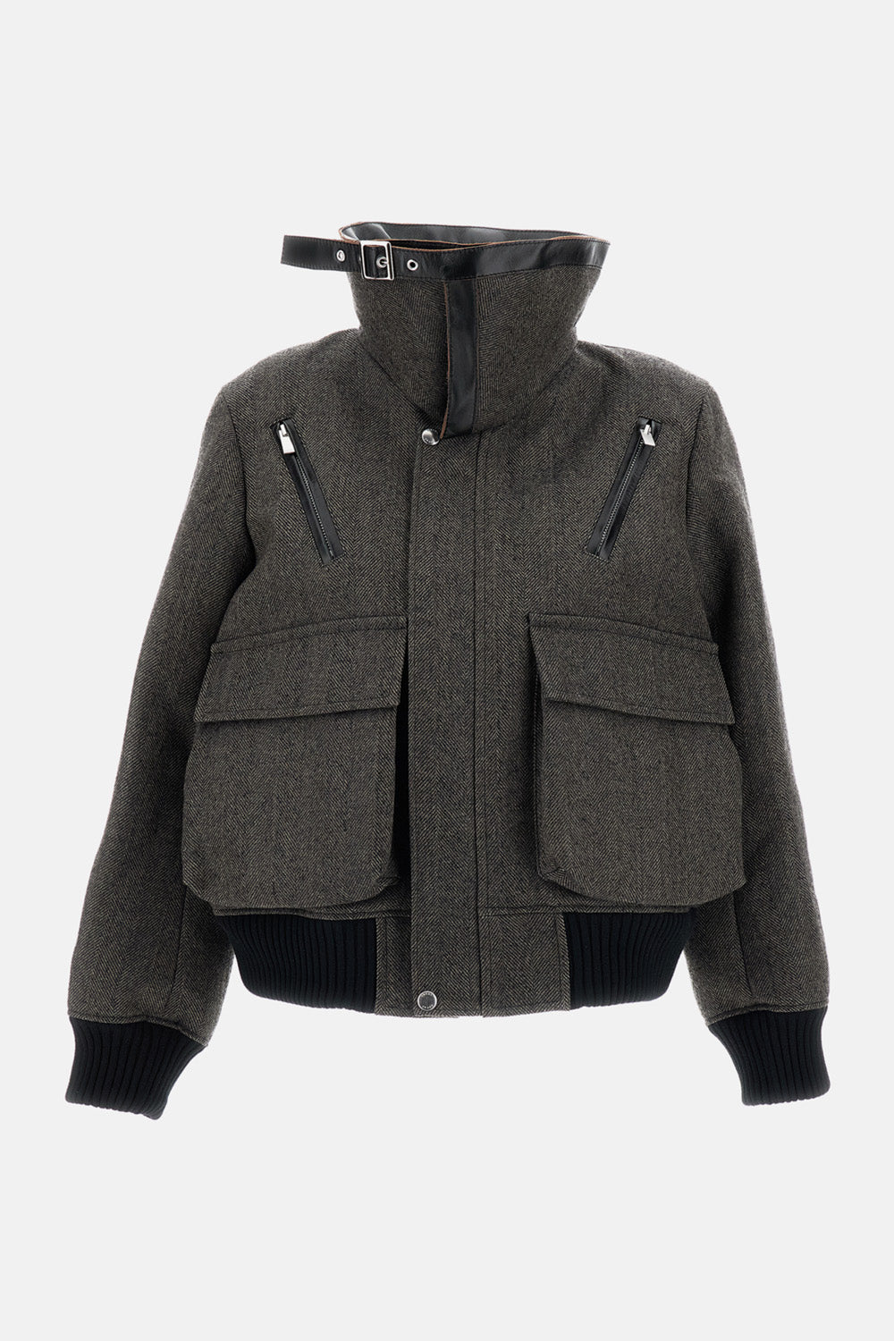 Sacai Women Herringbone Puffer Bluson SACAI