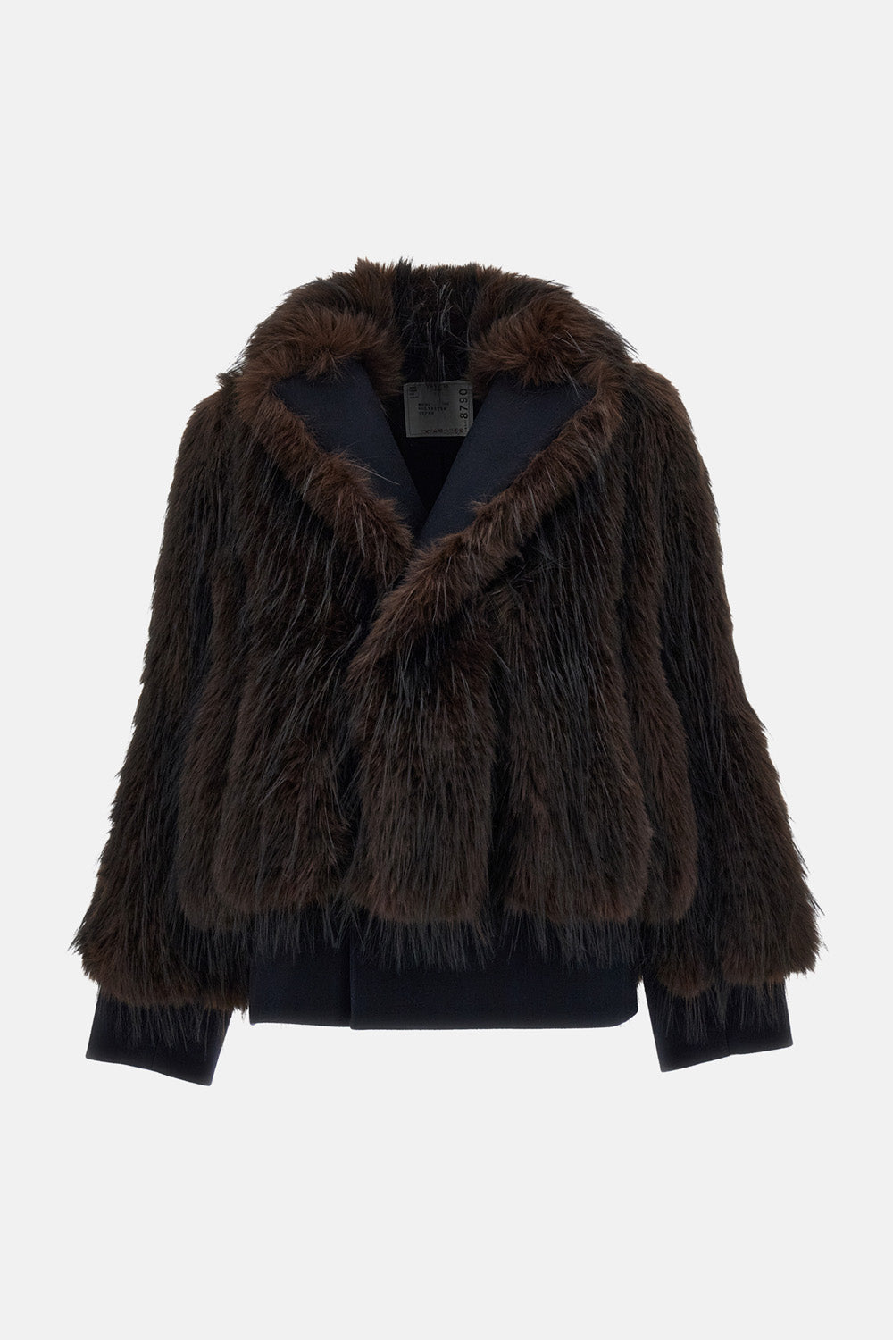 Sacai Women Wool Melton X Faux Fur Jacket