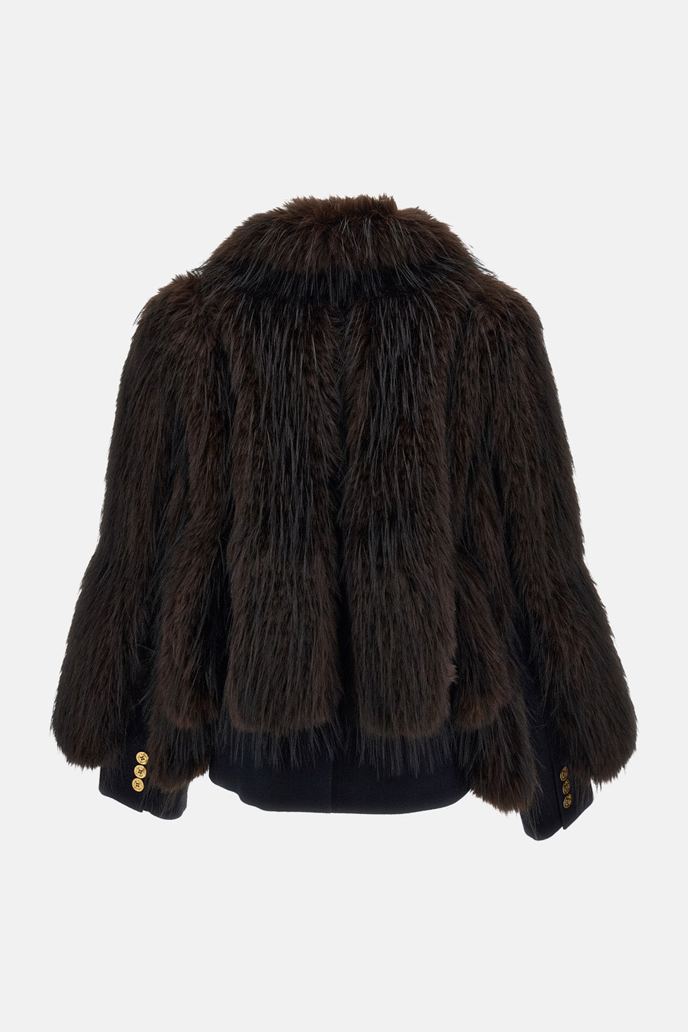 Sacai Women Wool Melton X Faux Fur Jacket