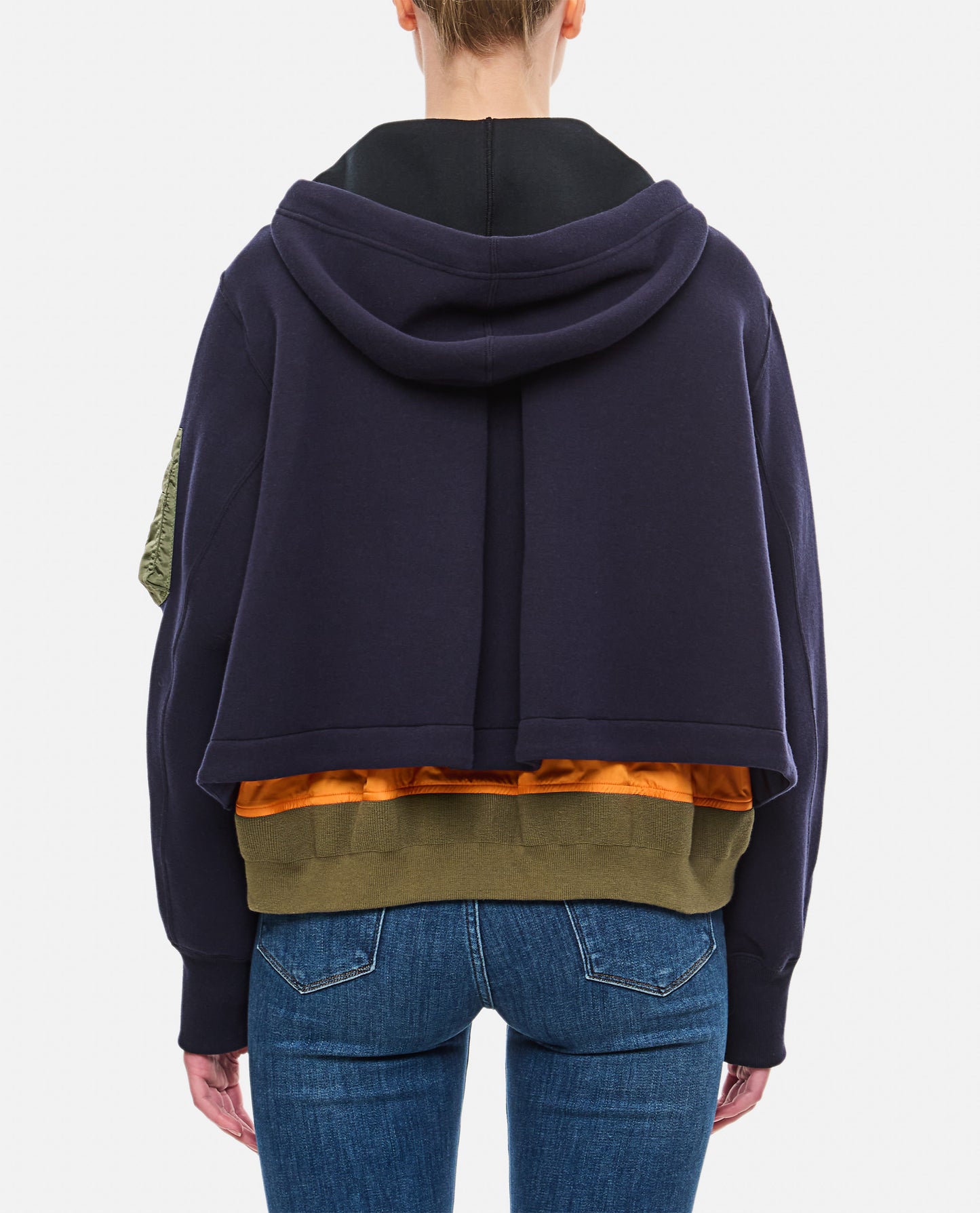 Sacai Women Sponge Sweat X Nylon Twill Hoodie SACAI