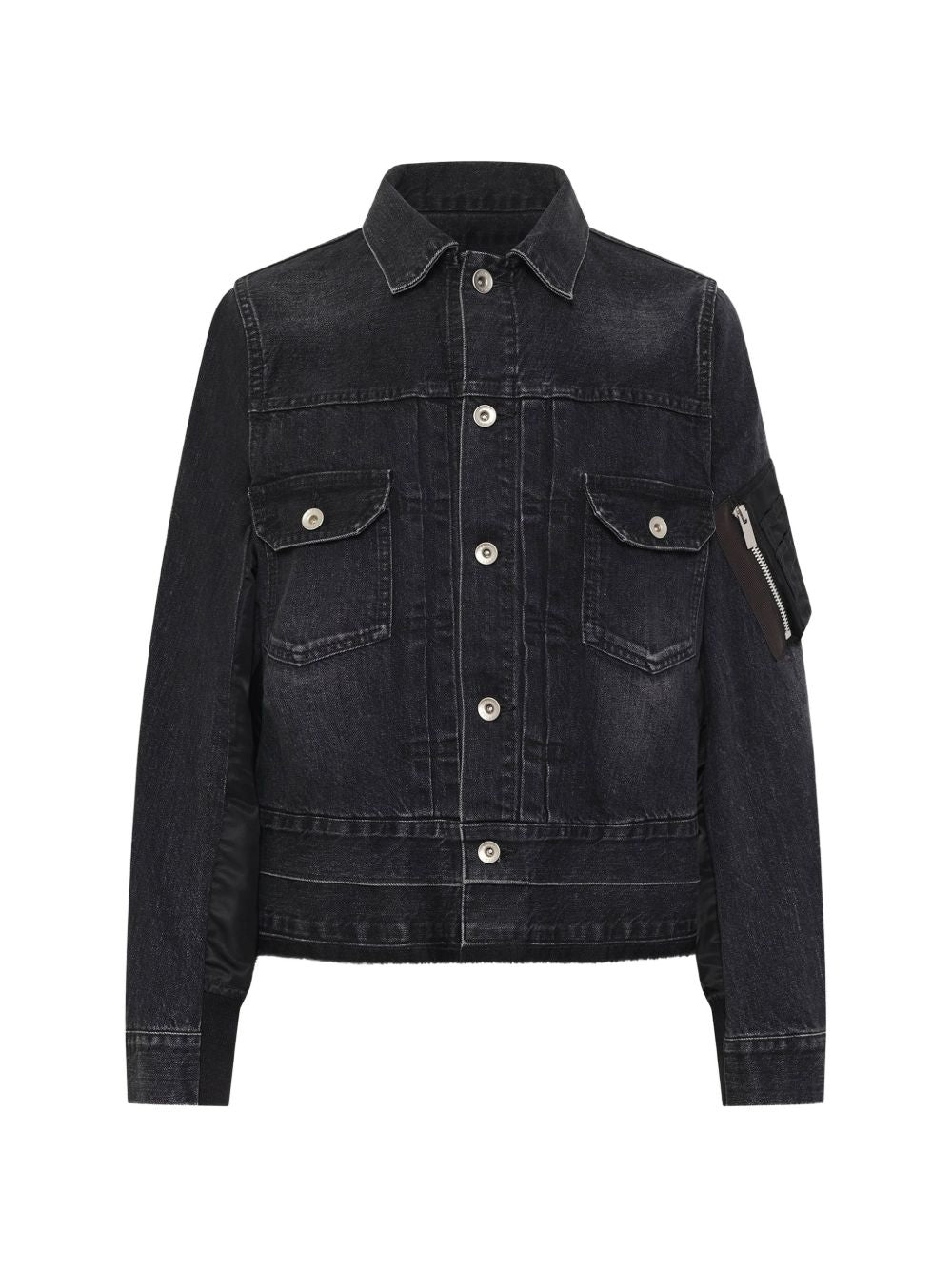 Sacai Women Denim And Nylon Blouson Jacket SACAI