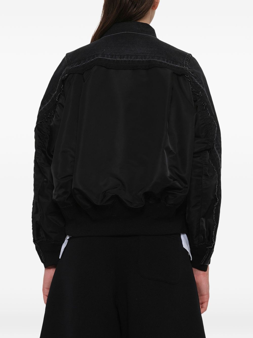 Sacai Women Denim And Nylon Blouson Jacket SACAI