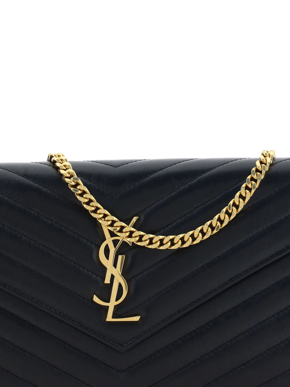 Saint Laurent Women Cassandre Leather Wallet On Chain SAINT LAURENT