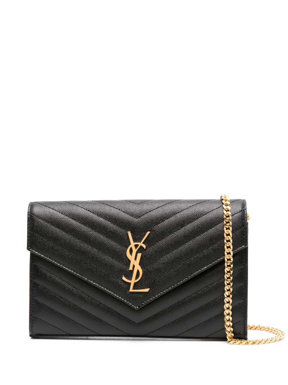 Saint Laurent Women Cassandre Leather Wallet On Chain SAINT LAURENT