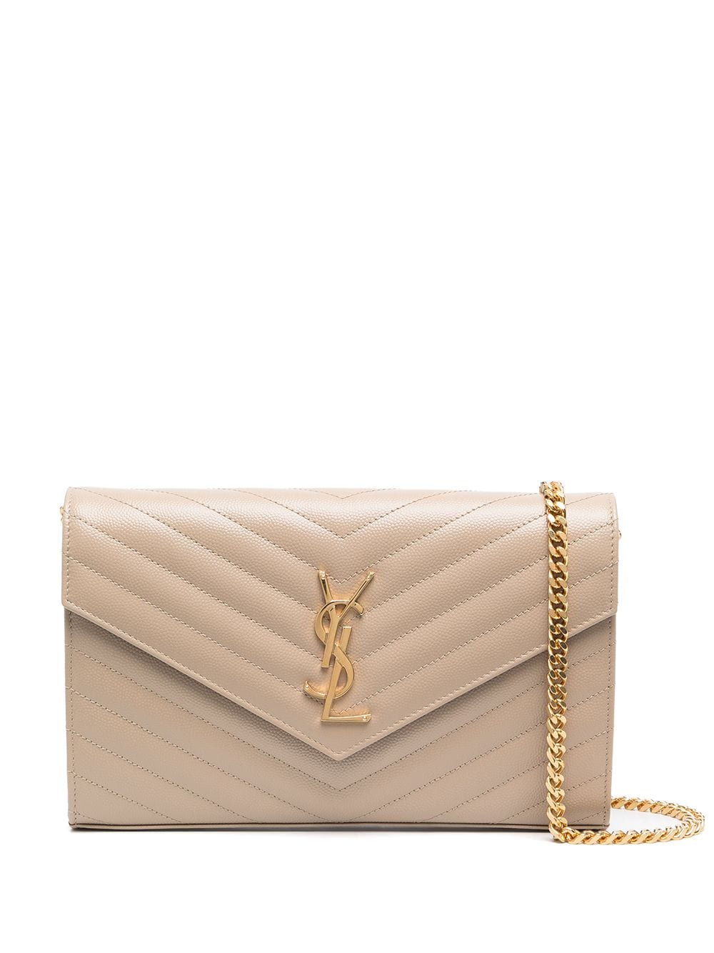 Saint Laurent Women Cassandre Leather Wallet On Chain SAINT LAURENT