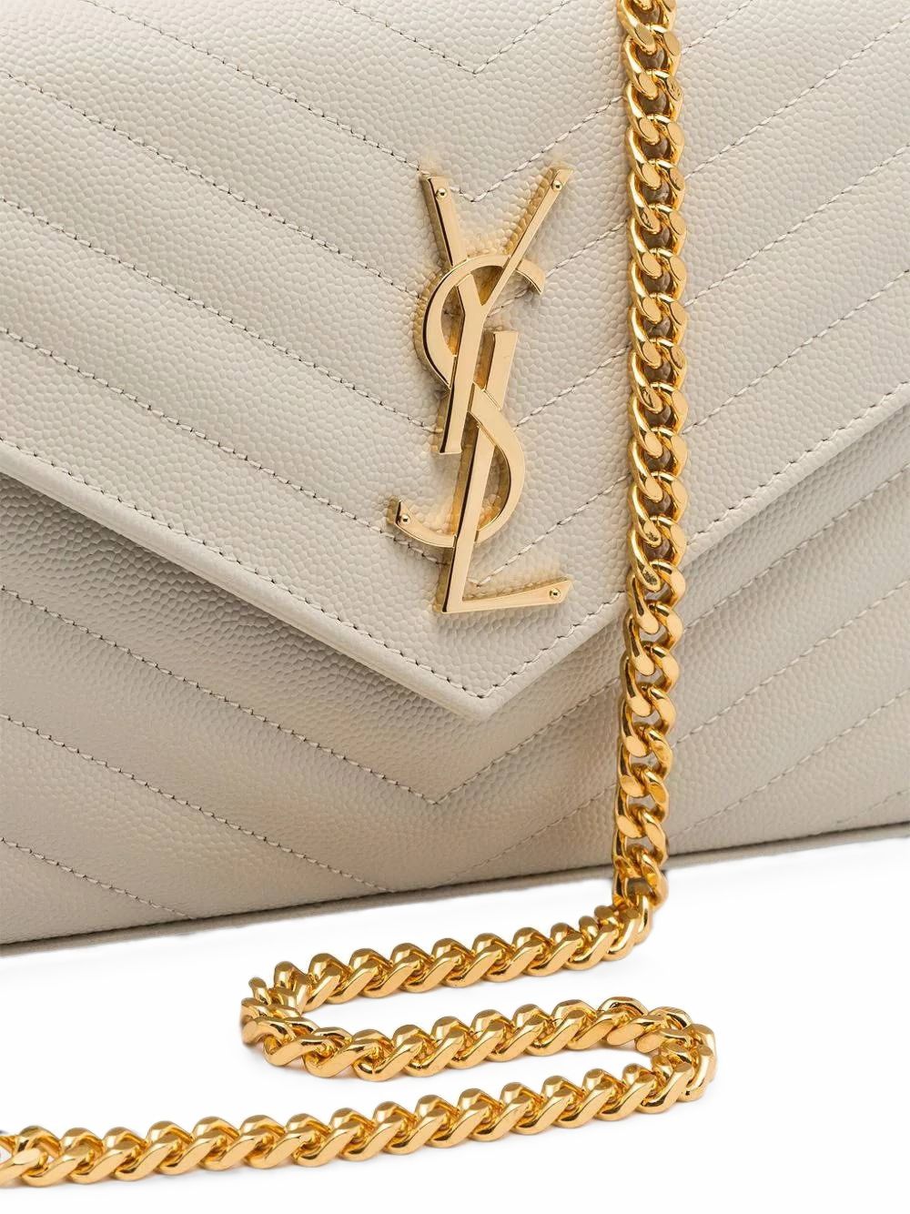 Saint Laurent Women Cassandre Leather Wallet On Chain SAINT LAURENT
