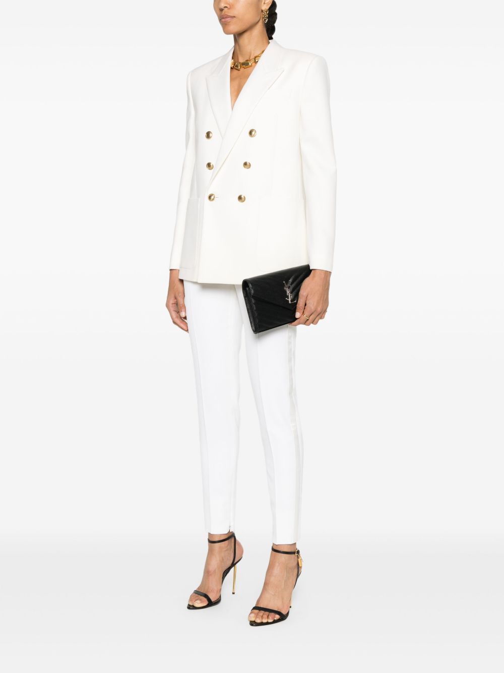 Saint Laurent Women Cassandre Leather Wallet On Chain SAINT LAURENT