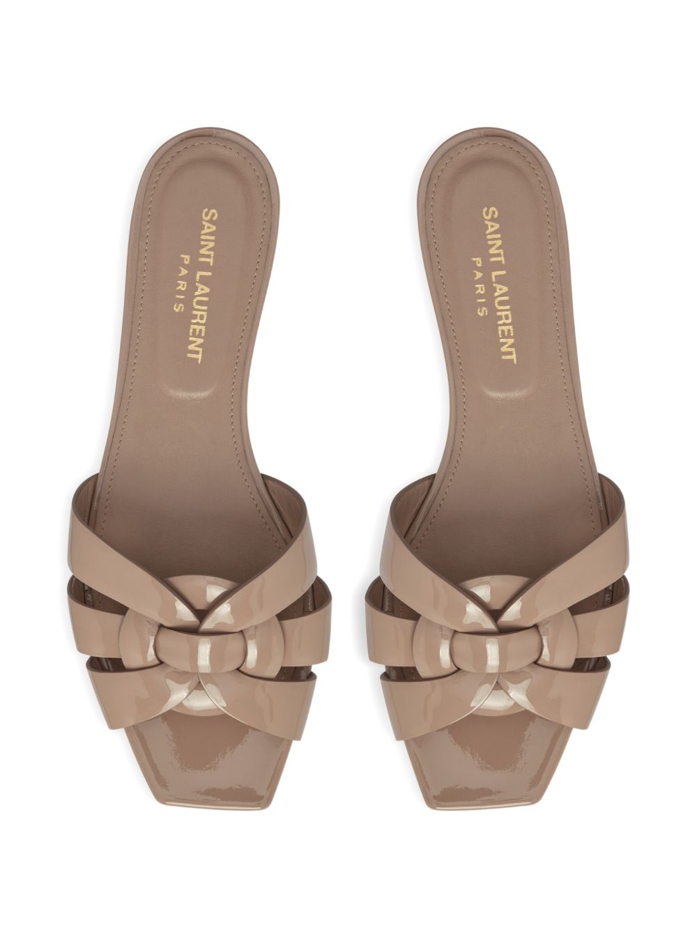 Saint Laurent Women Tribute Nu Pieds Leather Flat Sandals