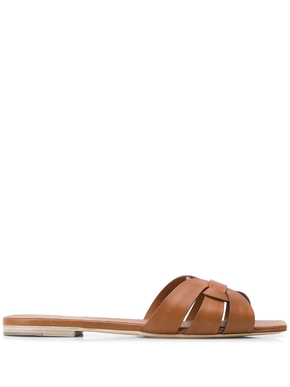 Saint Laurent Women Tribute Nu Pieds Leather Flat Sandals