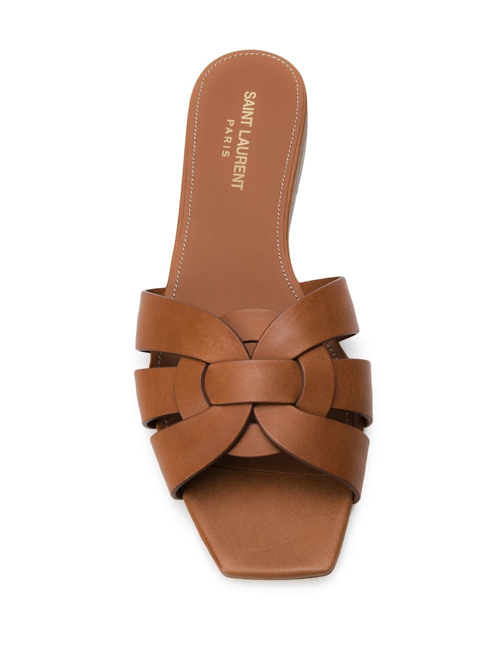 Saint Laurent Women Tribute Nu Pieds Leather Flat Sandals