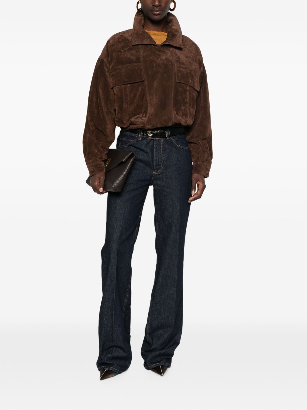 Saint Laurent Women Leather Blouson Jacket SAINT LAURENT