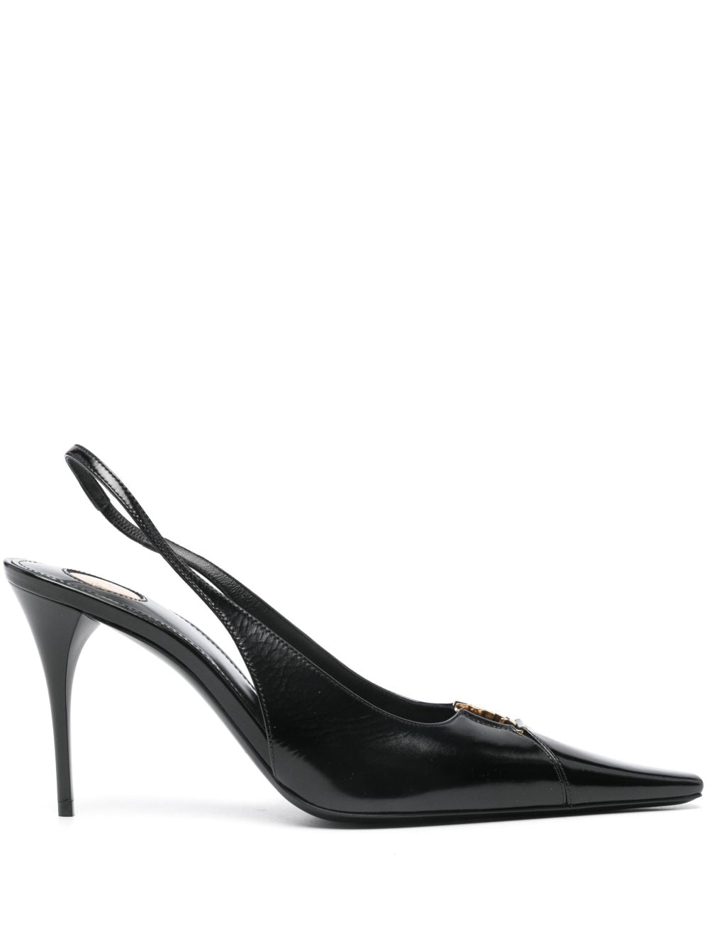 Saint Laurent Women Babylone Leather Slingback Pumps SAINT LAURENT