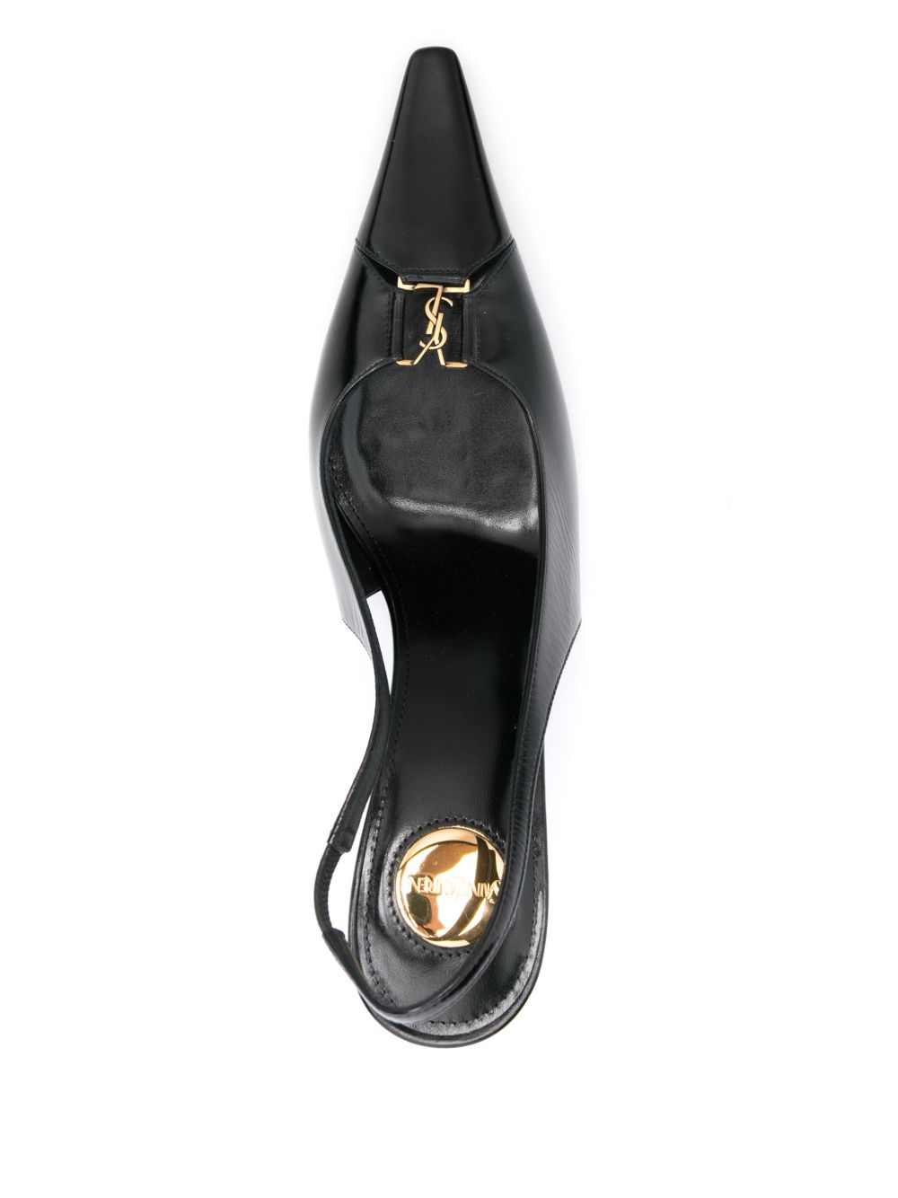 Saint Laurent Women Babylone Leather Slingback Pumps SAINT LAURENT