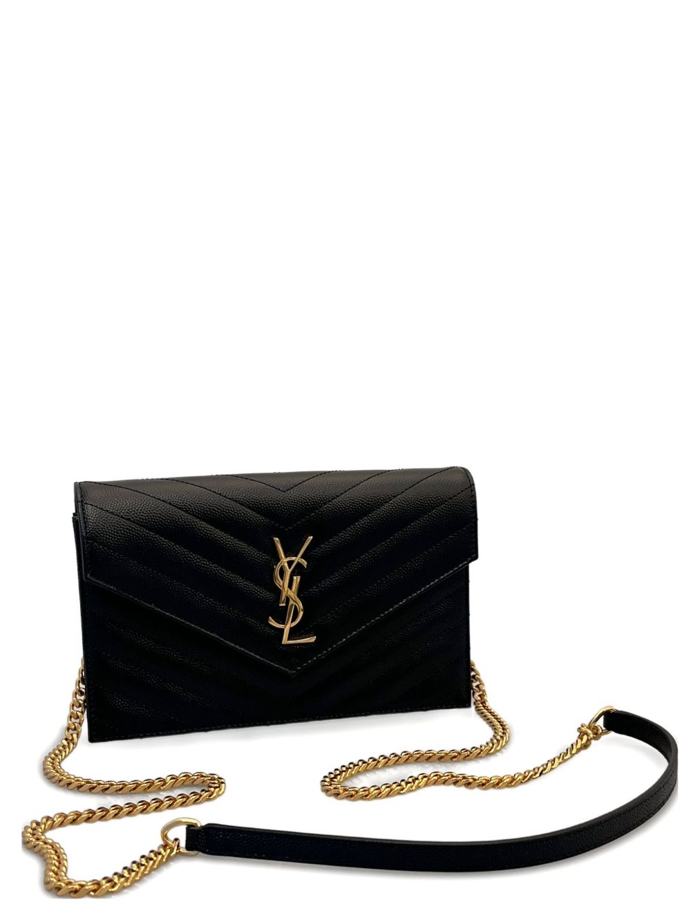 Saint Laurent Women Envelope Cassandre Leather Wallet On Chain SAINT LAURENT