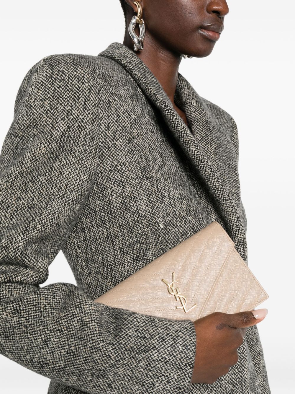 Saint Laurent Women Envelope Cassandre Leather Wallet On Chain SAINT LAURENT