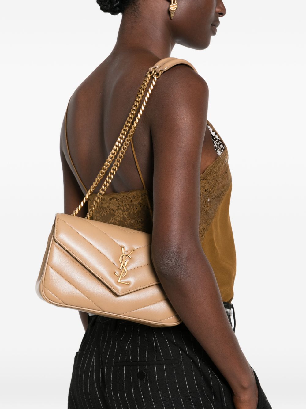 Saint Laurent Women Loulou Small Suede Leather Shoulder Bag SAINT LAURENT