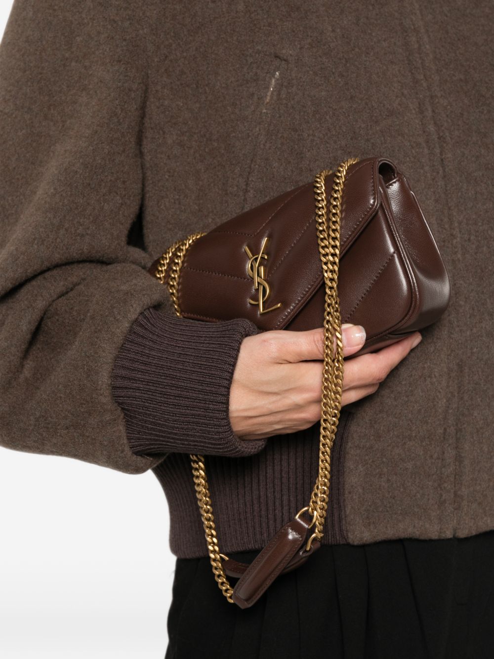 Saint Laurent Women Loulou Mini Suede Leather Shoulder Bag SAINT LAURENT