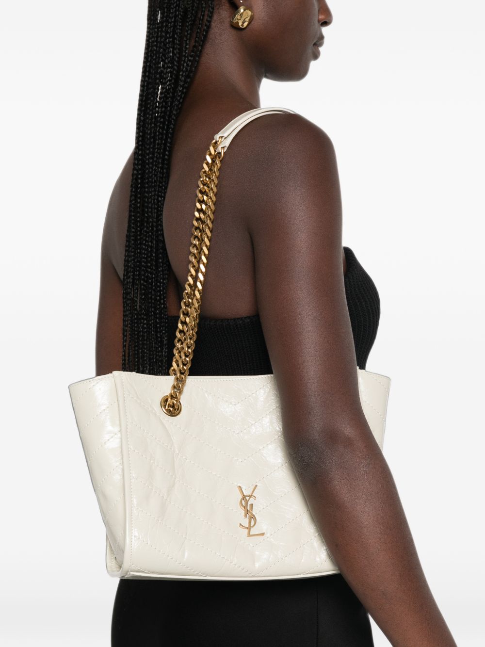 Saint Laurent Women Niki Small Leather Tote Bag SAINT LAURENT