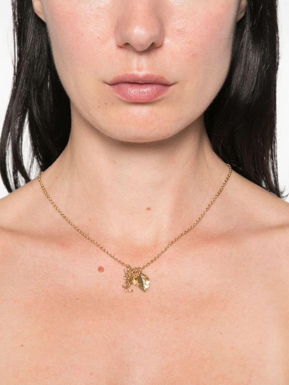 Saint Laurent Women Cassandre Flower Necklace SAINT LAURENT
