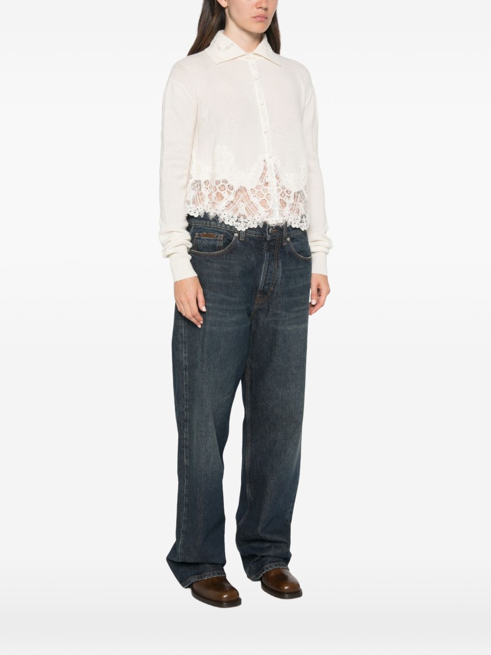 Ermanno Scervino Women Cashemre Lace Shirt ERMANO SCERVINO