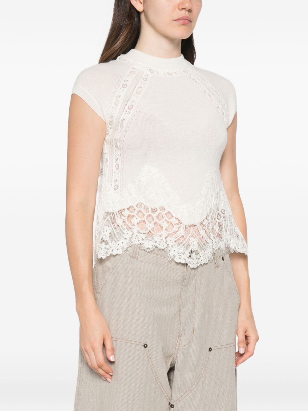 Ermanno Scervino Women Cashmere Lace Top